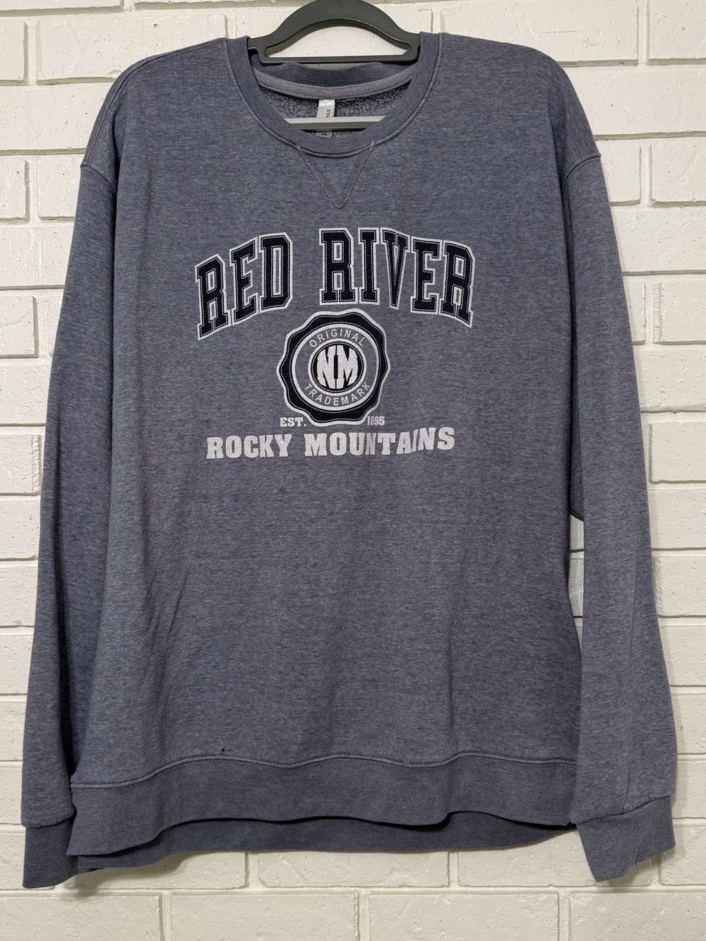 Teemax Red River Rocky Mountains Fleece Sweatshirt XXL Gray Graphic Pullover